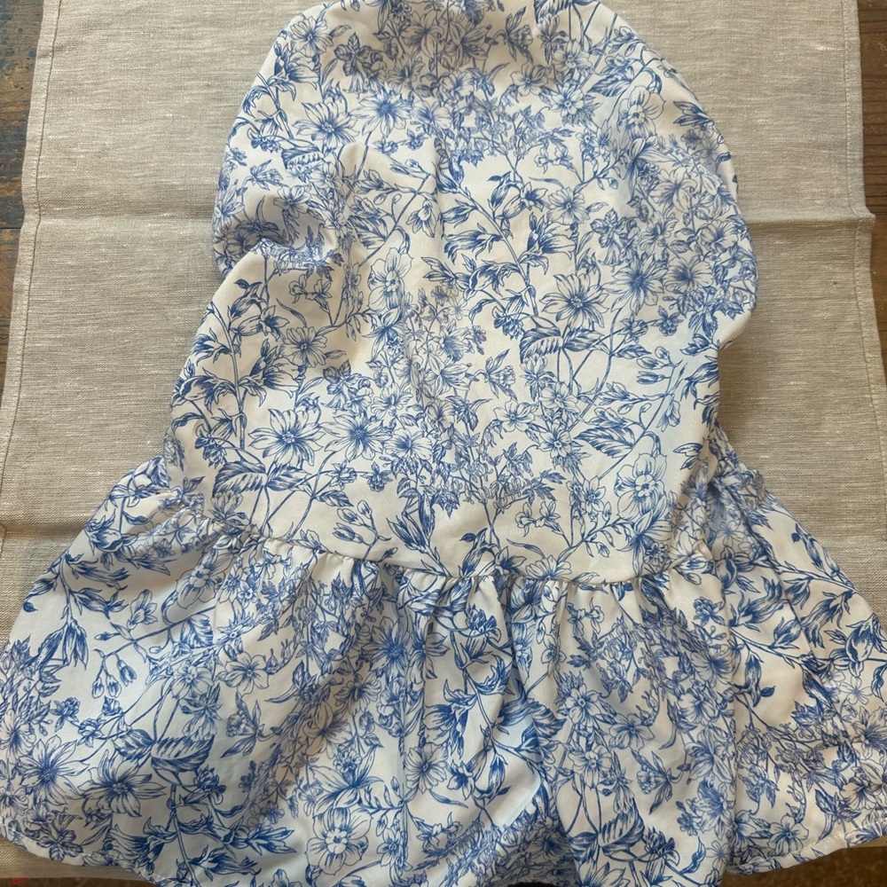Floral Blue and White Tubetop